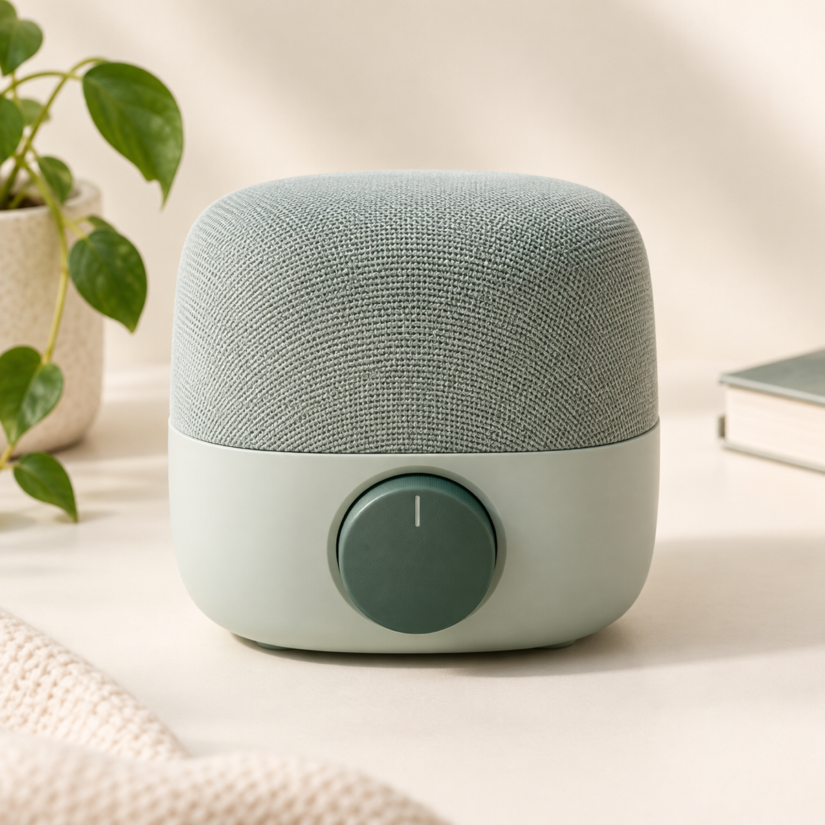 Comfort sleep speaker beside a bed
